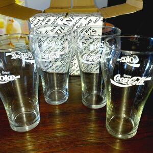 Coca Cola Vintage Clear Glass Set